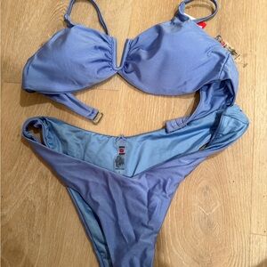 Hot Kiss Periwinkle V-Notch Bikini Set